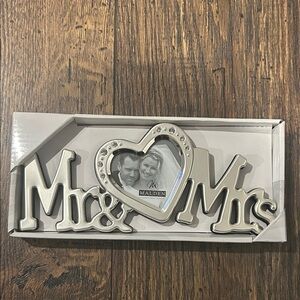 Malden International Designs Inc, Silver Rhinestone Heart “Mr & Mrs” Photo Frame